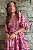 Nonni Gingham Darling Dress Sangria